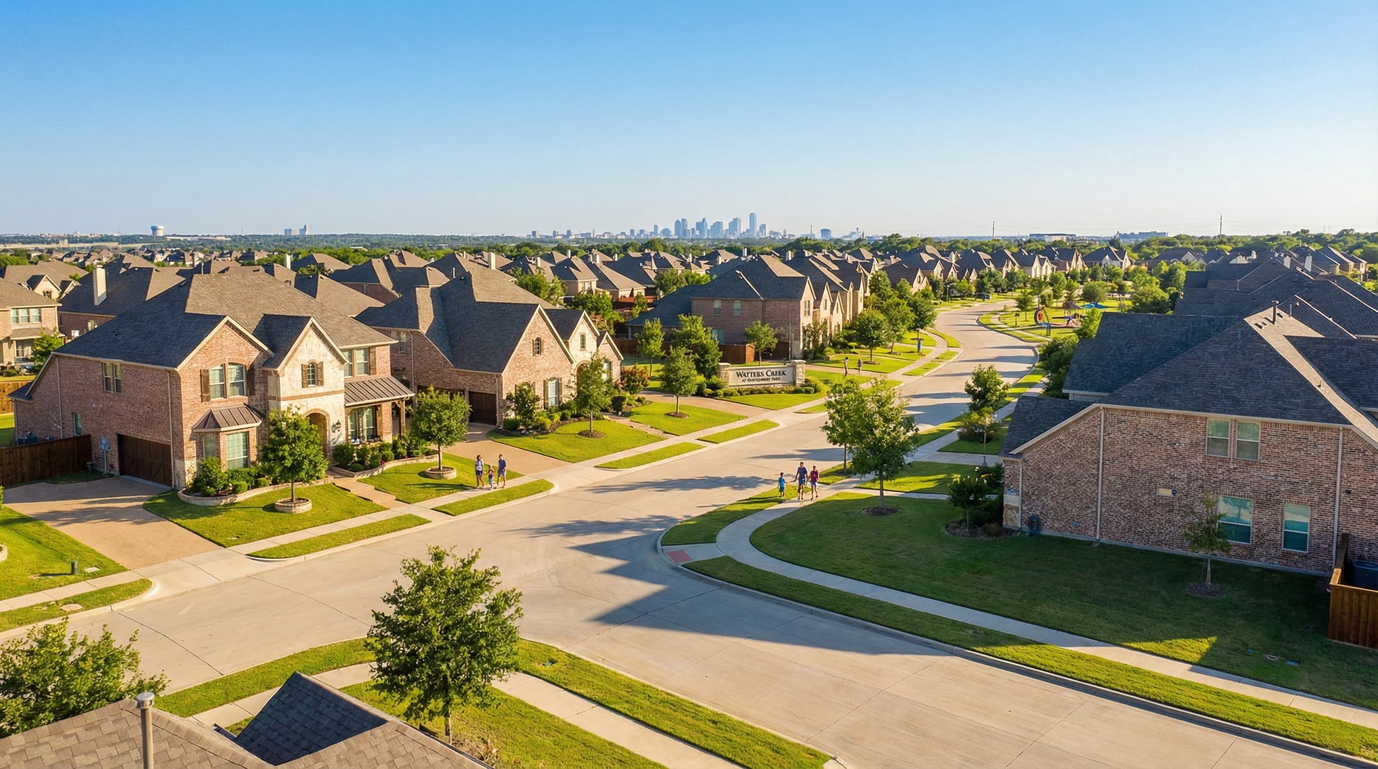 Allen Texas suburban homes with Allen Premium Outlets and Celebration Park amenities