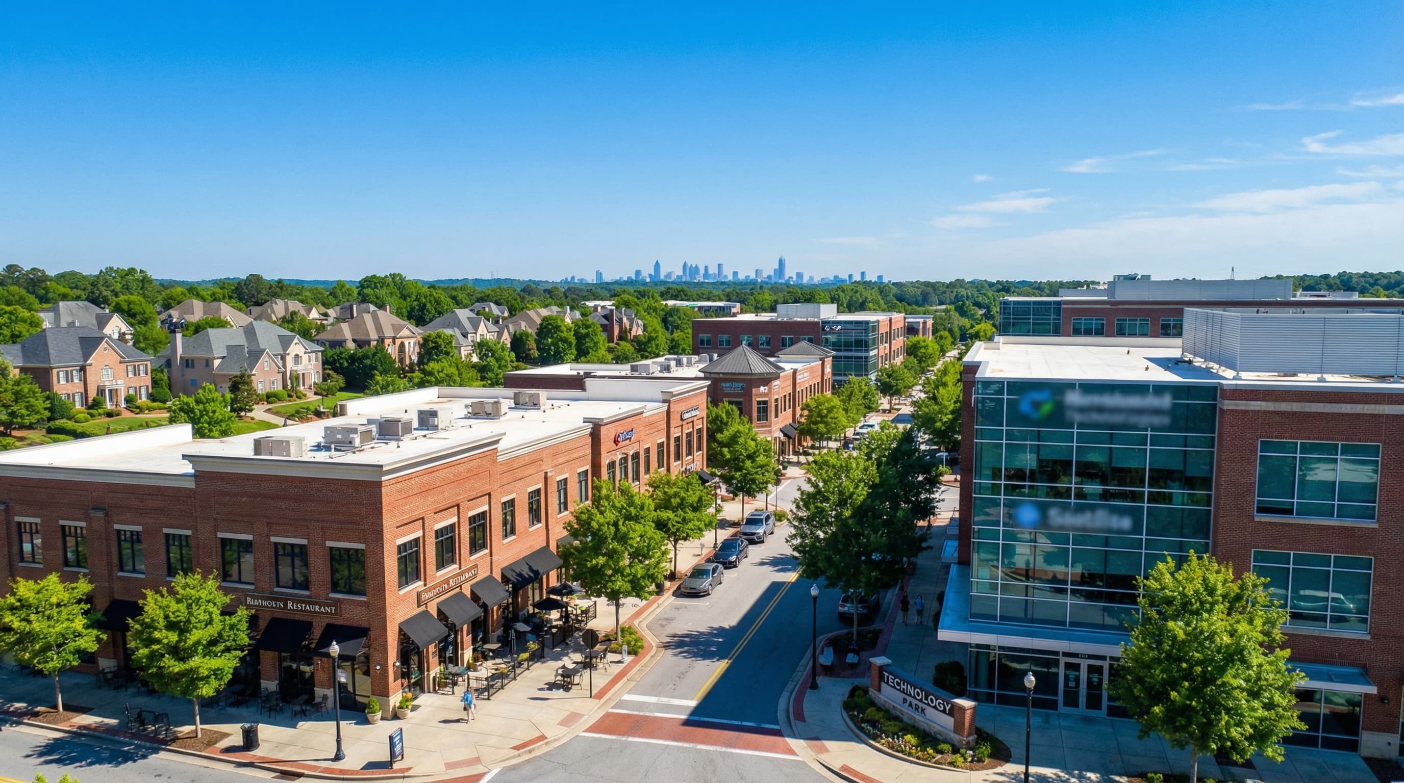 Alpharetta Georgia Avalon mixed-use development with shops, restaurants, and luxury residences