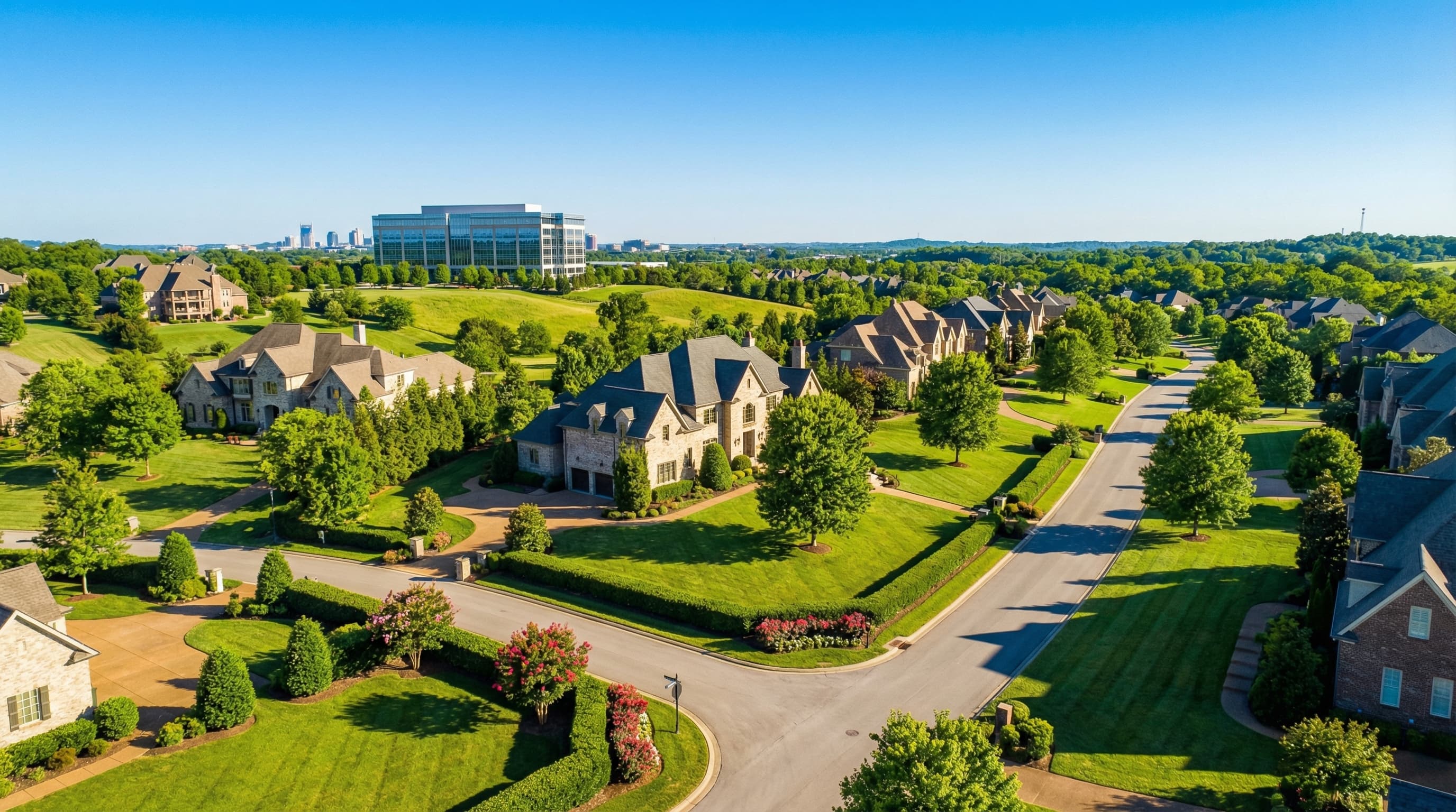 Brentwood Tennessee luxury estate with manicured grounds and rolling hills
