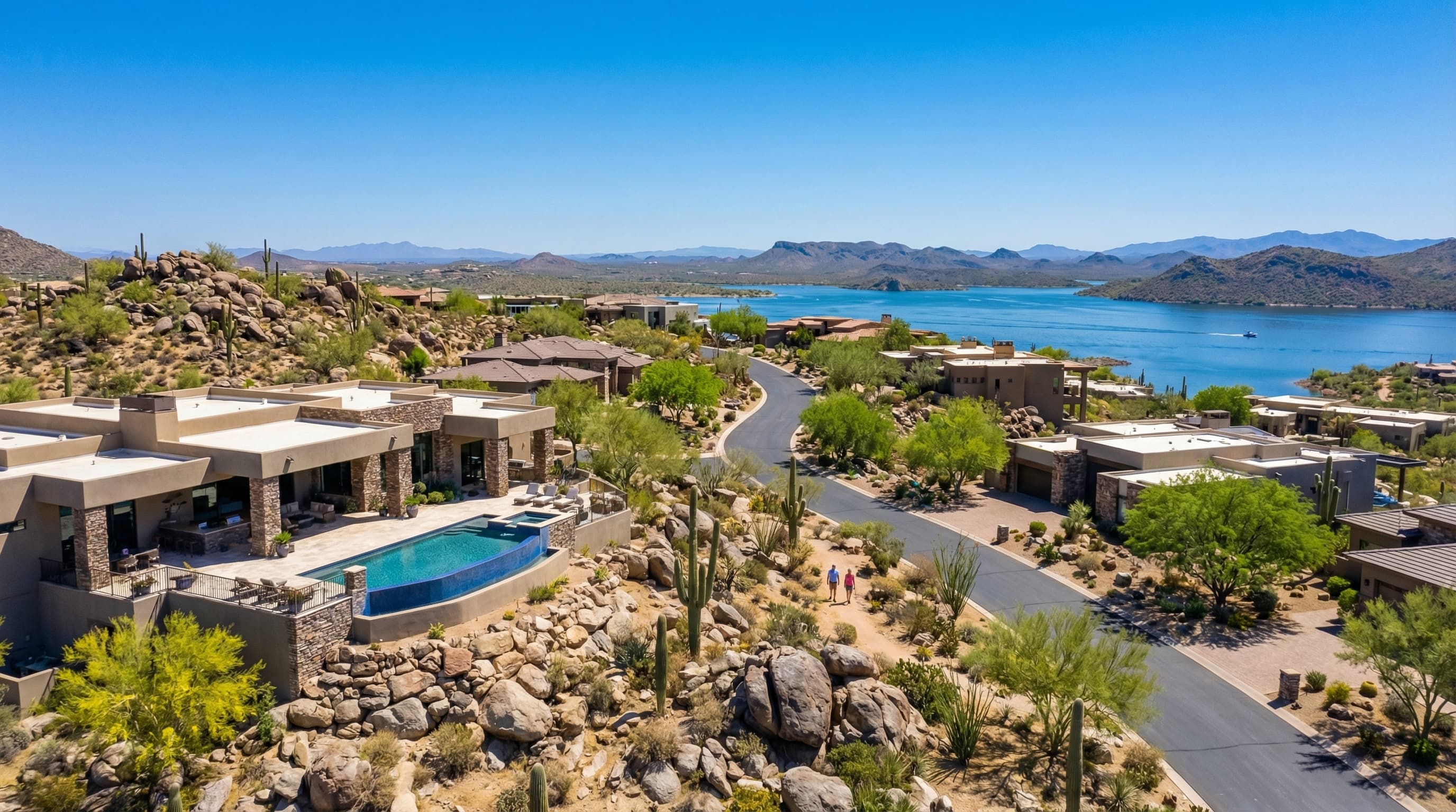 Growing Peoria Arizona with desert lake views and upscale homes near Lake Pleasant